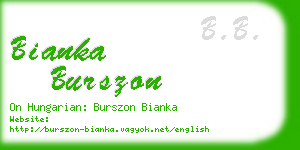 bianka burszon business card